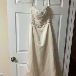 Vintage ivoral a line  Bridal wedding Dress
